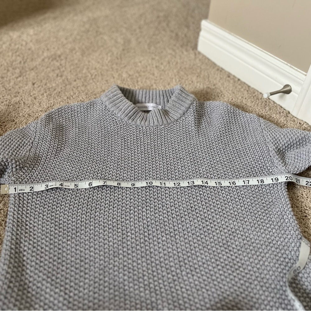 Assembly Label Grey Women's Sweater Sz 8 100% Cotton - Picture 5 of 6